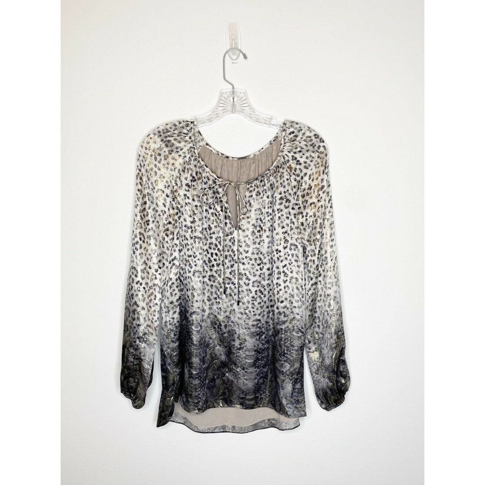 Elie Tahari Silk Animal Print Blouse Size Small
